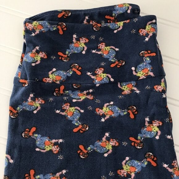 NWT LulaRoe OS Leggings Circus Clown  on Unicycle Blue LLR Woman One Size NEW - Picture 2 of 4